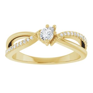 18K Yellow Gold 4x3 mm Pear Ring Mounting – image 5