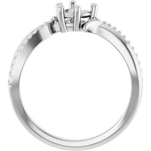 14K X1 White Gold 5x5 mm Heart Ring Mounting – image 4