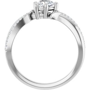 18K White Gold 5x5 mm Heart Ring Mounting – image 3