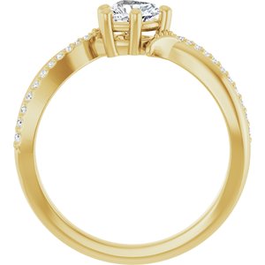 14K Yellow Gold 5x5 mm Heart Ring Mounting – image 3
