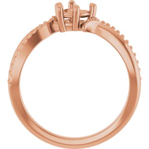 18K Rose Gold 5x5 mm Heart Ring Mounting – image 4