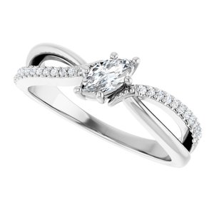 18K White Gold 6x3 mm Marquise Ring Mounting – image 8