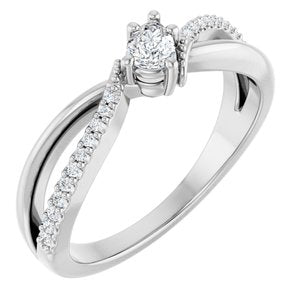 Platinum 4x3 mm Pear Ring Mounting