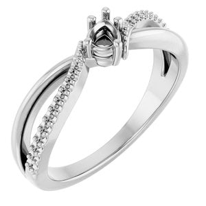 Sterling Silver 4x3 mm Pear Ring Mounting – image 2