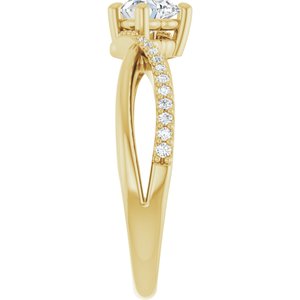 14K Yellow Gold 5x5 mm Heart Ring Mounting – image 7