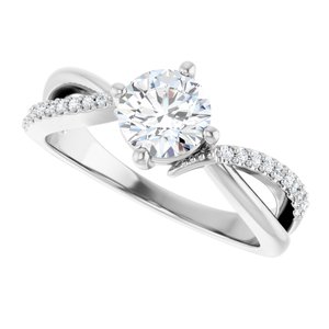 14K White Gold 6 mm Round 1/10 CTW Natural Diamond Semi-Set Ring – image 8