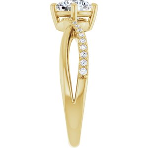 14K Yellow Gold 6 mm Round Ring Mounting – image 7
