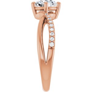 14K Rose Gold 6 mm Round 1/10 CTW Lab-Grown Diamond Semi-Set Ring – image 7