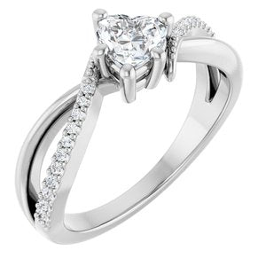 Sterling Silver 5x5 mm Heart Ring Mounting