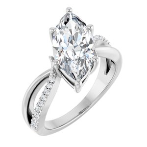 Continuum Sterling Silver 15x7 mm Marquise Ring Mounting