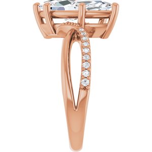 18K Rose Gold 15x7 mm Marquise Ring Mounting – image 7