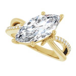 14K Yellow Gold 15x7 mm Marquise Ring Mounting – image 8