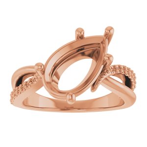10K Rose Gold 13x8 mm Pear Ring Mounting – image 6