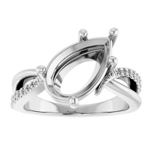 Sterling Silver 13x8 mm Pear Ring Mounting – image 6