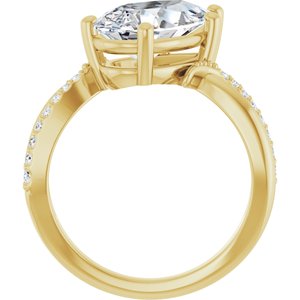 10K Yellow Gold 13x8 mm Pear Ring Mounting – image 3