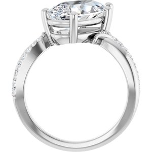 10K White Gold 13x8 mm Pear Ring Mounting – image 3
