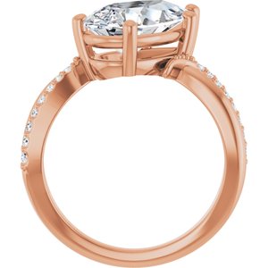 14K Rose Gold 13x8 mm Pear Ring Mounting – image 3