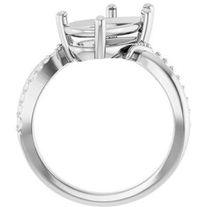 Continuum Sterling Silver 13x8 mm Pear Ring Mounting – image 4