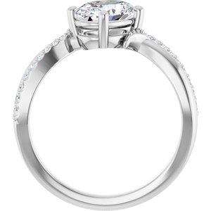 Sterling Silver 8x6 mm Oval 1/10 CTW Natural Diamond Semi-Set Ring – image 3