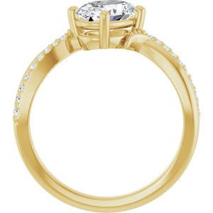 18K Yellow Gold 8x6 mm Oval Ring Mounting – image 3
