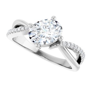 14K White Gold 8x6 mm Oval Ring Mounting – image 8