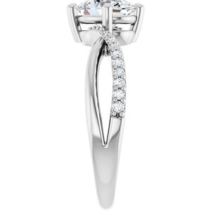 14K White Gold 8x6 mm Oval Ring Mounting – image 7