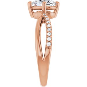14K Rose Gold 8x6 mm Oval 1/10 CTW Lab-Grown Diamond Semi-Set Ring – image 7