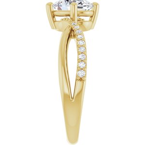 14K Yellow Gold 8x6 mm Oval 1/10 CTW Lab-Grown Diamond Semi-Set Ring – image 7