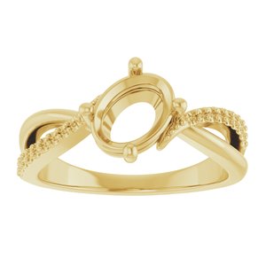 18K Yellow Gold 8x6 mm Oval Ring Mounting – image 6