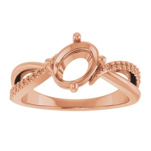 10K Rose Gold 8x6 mm Oval Ring Mounting – image 6
