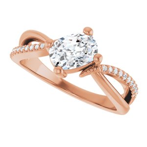 18K Rose Gold 7x5 mm Elongated Cushion Ring Mounting – image 8