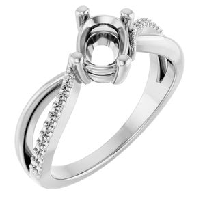Continuum Sterling Silver 7x5 mm Elongated Cushion Ring Mounting – image 2