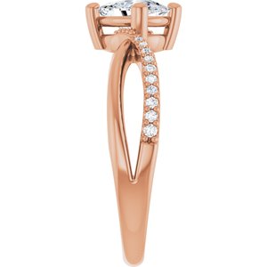 18K Rose Gold 7x5 mm Elongated Cushion Ring Mounting – image 7