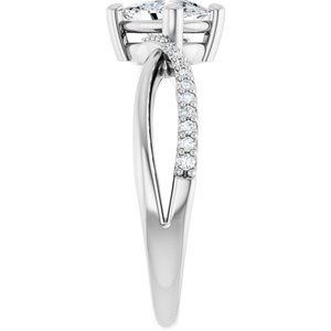 14K White Gold 7x5 mm Elongated Cushion Ring Mounting – image 7
