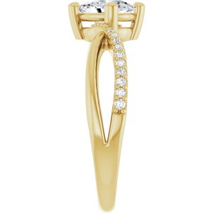 18K Yellow Gold 7x5 mm Elongated Cushion Ring Mounting – image 7