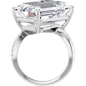 Sterling Silver 18x13 mm Emerald Ring Mounting – image 3