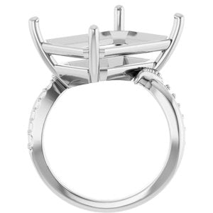 Continuum Sterling Silver 18x13 mm Emerald Ring Mounting – image 4