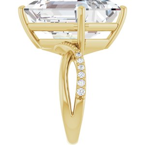 14K Yellow Gold 18x13 mm Emerald Ring Mounting – image 7