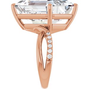 18K Rose Gold 18x13 mm Emerald Ring Mounting – image 7
