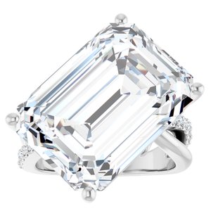 Sterling Silver 18x13 mm Emerald Ring Mounting – image 5