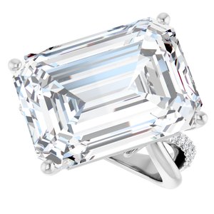 Platinum 18x13 mm Emerald Ring Mounting – image 8