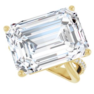 10K Yellow Gold 18x13 mm Emerald Ring Mounting – image 8