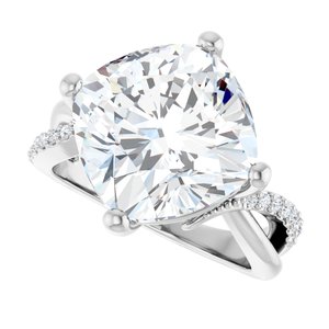 Continuum Sterling Silver 12x12 mm Cushion Ring Mounting – image 8