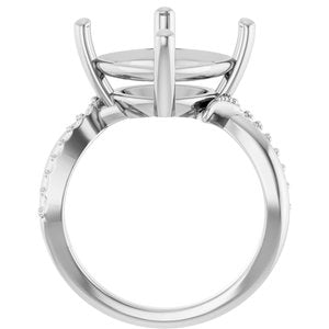 Continuum Sterling Silver 12x12 mm Cushion Ring Mounting – image 4