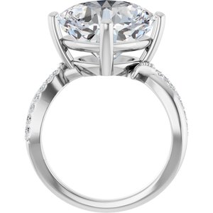 10K White Gold 12x12 mm Cushion Ring Mounting – image 3