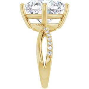 18K Yellow Gold 12x12 mm Cushion Ring Mounting – image 7