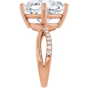 14K Rose Gold 12x12 mm Cushion Ring Mounting – image 7
