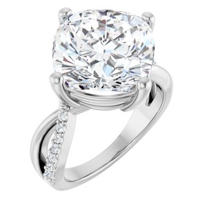Continuum Sterling Silver 12x12 mm Cushion Ring Mounting