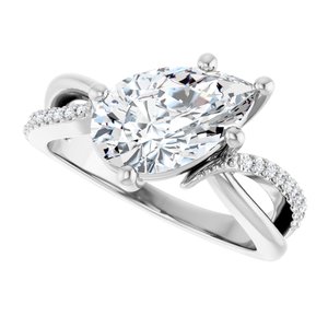 Platinum 11.5x7 mm Pear Ring Mounting – image 8