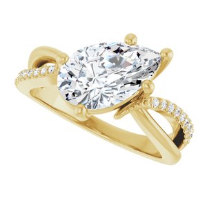 14K Yellow Gold 11.5x7 mm Pear Ring Mounting – image 8